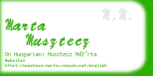 marta musztecz business card